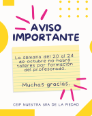 AVISO NO TALLERES AVISO NO TALLERES