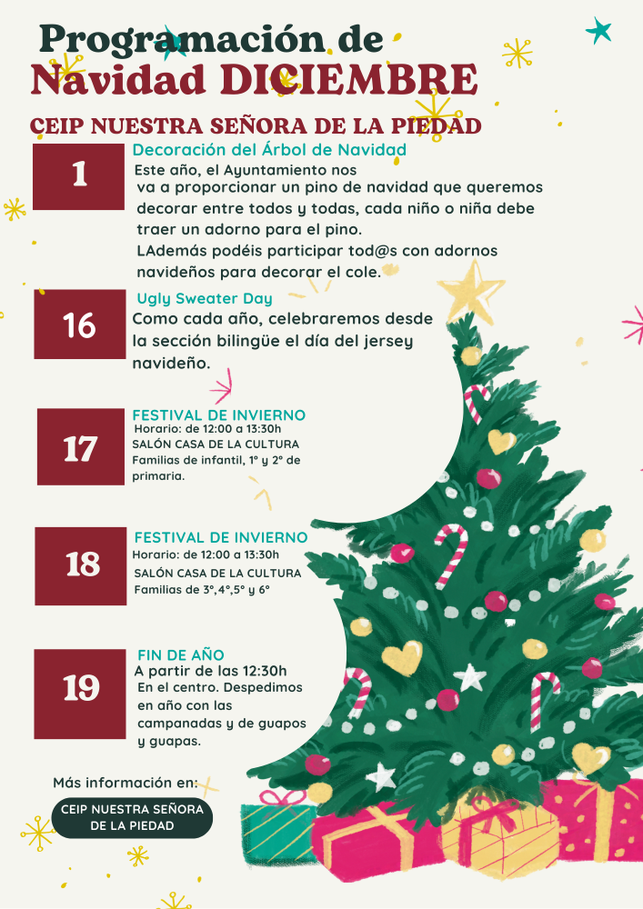 Ptogramación de evantos navidad